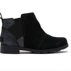 Sorel Emelie Waterproof Chelsea Boot Suede Black